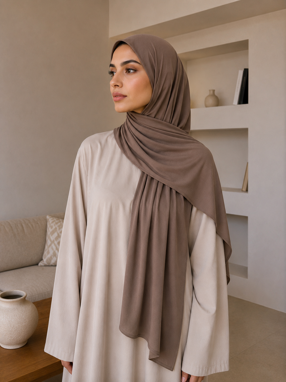 Hijab jersey Premuim - Taupe