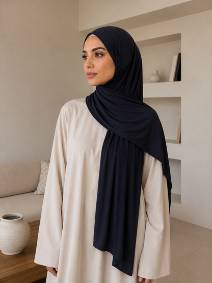 Hijab jersey Premuim - Bleu Marine
