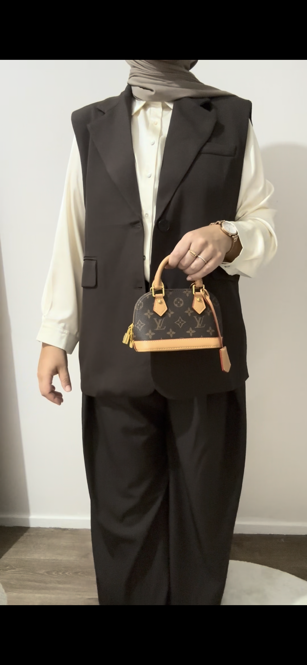 Ensemble Tailleur Gilet Sans Manches & Pantalon Large