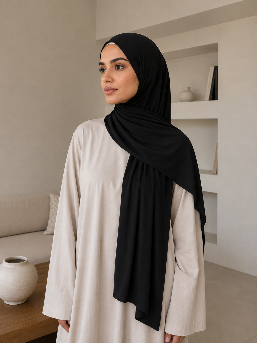 Hijab jersey Premuim - Noir