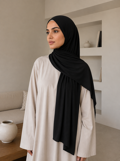 Hijab jersey Premuim - Noir