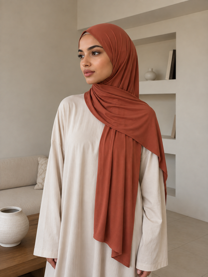 Hijab jersey Premuim - Terracota