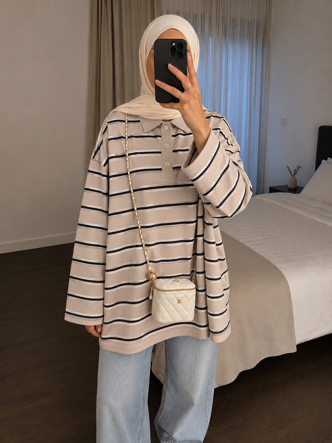 Pull Polo Oversize Rayé